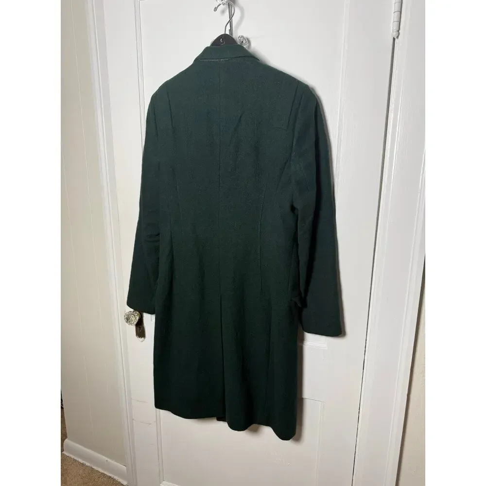 Lanvin Designer Dark Green 100% Wool Long Overcoat NEW Men's Size 42 Barneys NY